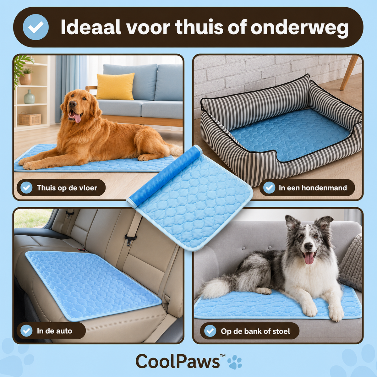 CoolPaws™ Koelmat – Zelfkoelende Mat voor Honden en Katten